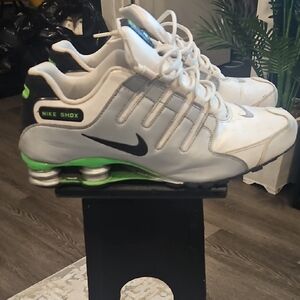 Nike Shox White and Neon Green Sneakers